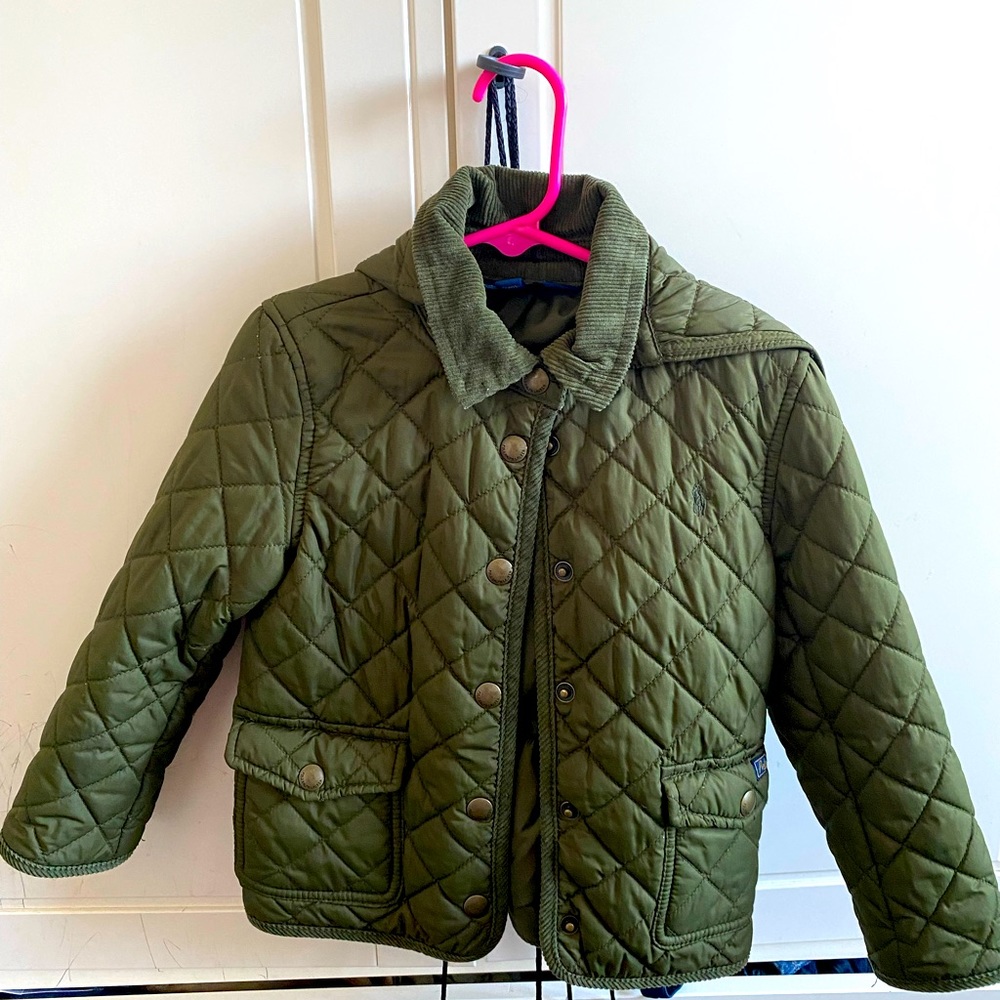 Toddler girl peplum army green Ralph Lauren jacket